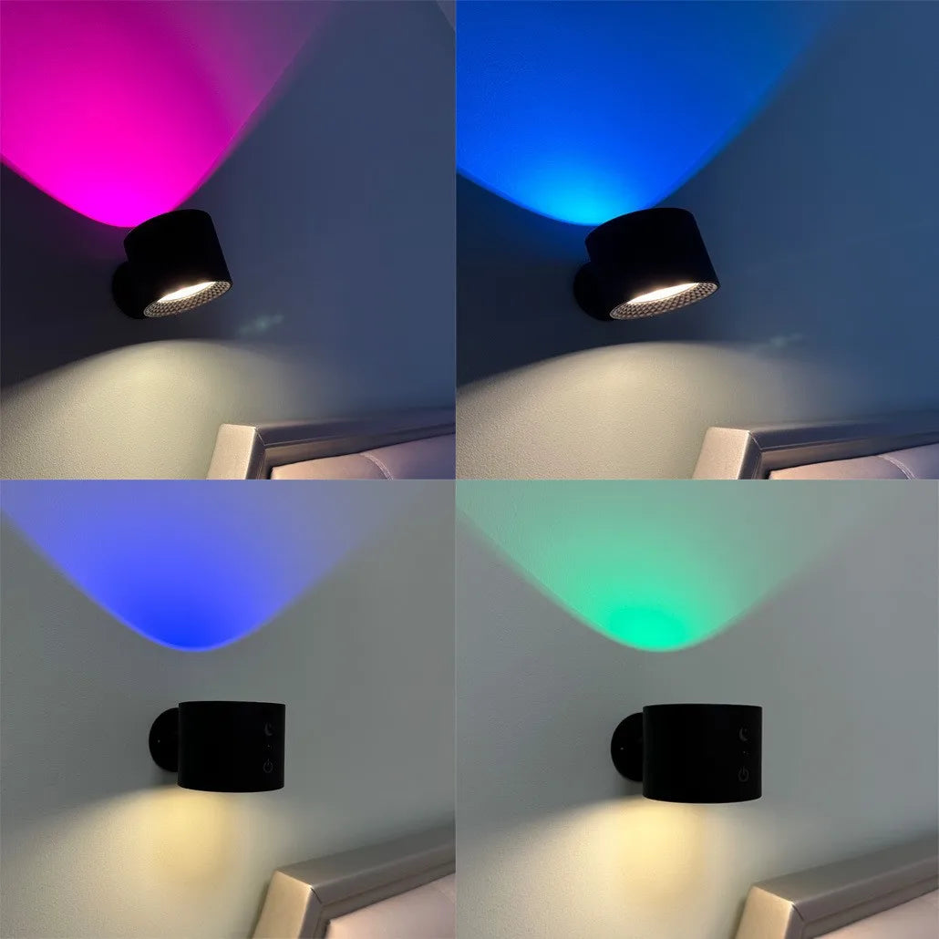 💡 Lámpara de Pared LED Giratoria 360° – Doble Luz para Dormitorio o Sala