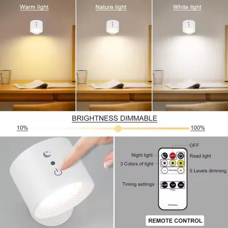 💡 Lámpara de Pared LED Giratoria 360° – Doble Luz para Dormitorio o Sala