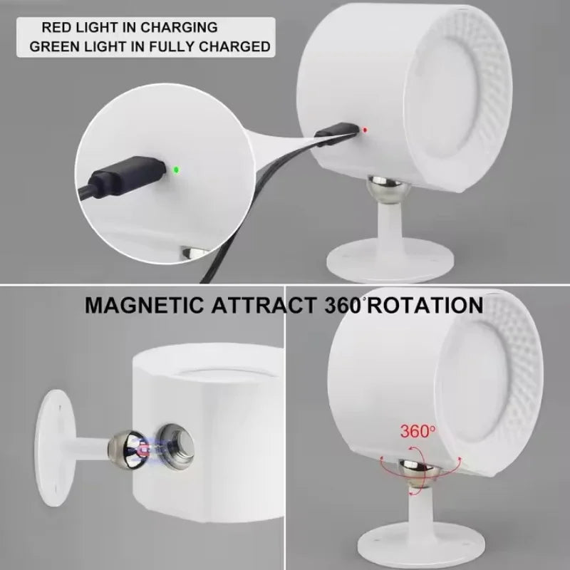 💡 Lámpara de Pared LED Giratoria 360° – Doble Luz para Dormitorio o Sala