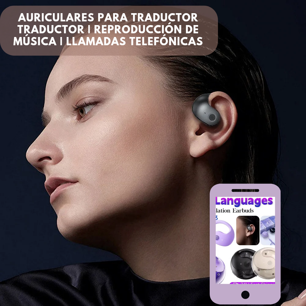 Auriculares con traducción en tiempo real mas 75 idiomas.
