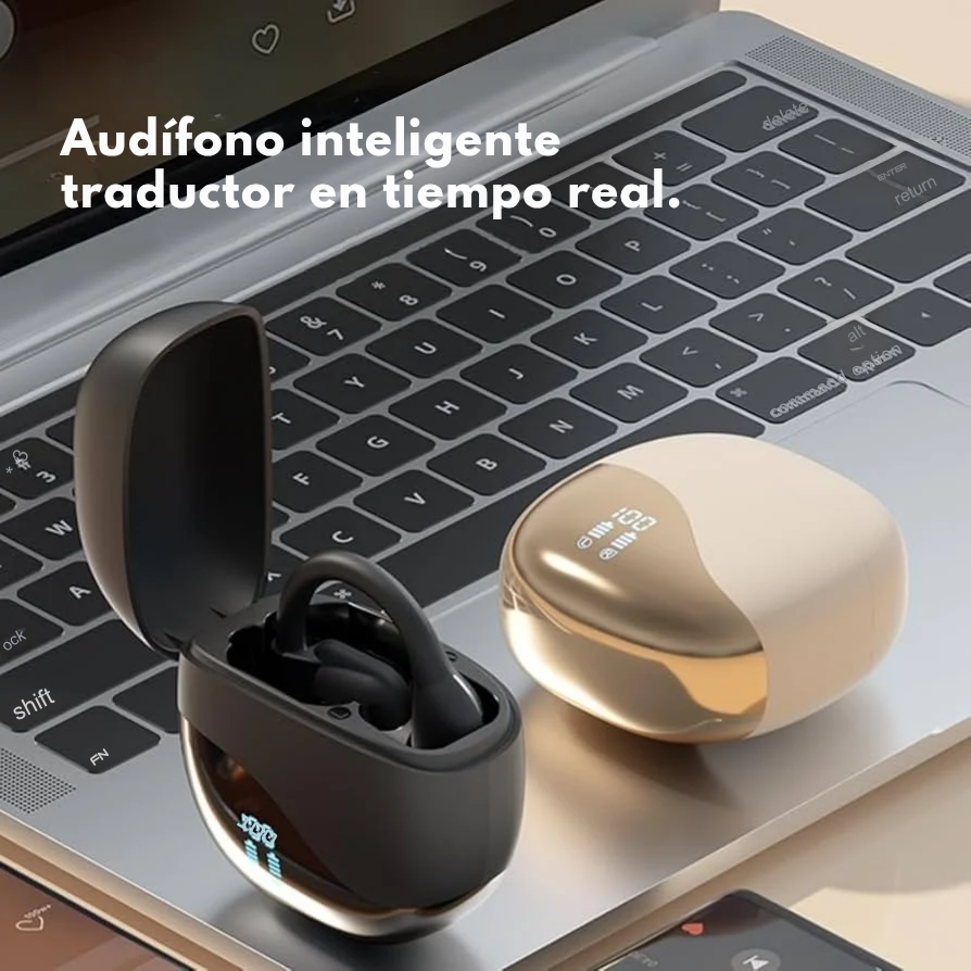 Auriculares con traductor de IA, traductor en tiempo real, bidireccional para viajes de negocios