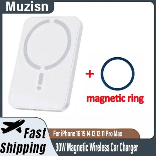 ⚡ Cargador Inalámbrico Magnético para Auto (30 W)